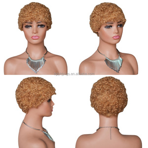 Perruque Courte Afro Bouclée en Gros pour <span class=keywords><strong>Coupe</strong></span> Pixie 100% Cheveux Humains Vierge pour Femmes sans Dentelle - Product Image 3