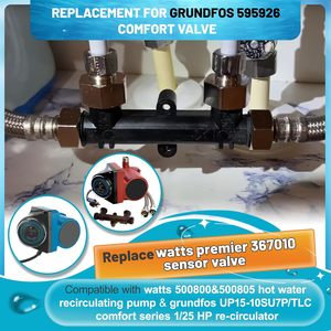 WP596816 Sensor Valve <b>Kit</b> 3/8 In Stainless Steel Flexible Hose For Instant Hot Water Recirculating Pump - Product Image 5