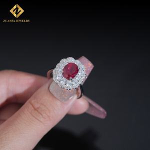 Anillo de Compromiso de Plata de Ley 925 con Diamantes, Joyería Roja en Oferta, Anillo de Piedras Preciosas de Lujo para Mujer - Product Image 5