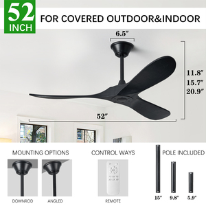 Modern Luxury 52-Inch Weathered Gray ABS <strong>Ceiling</strong> <strong>Fan</strong> with Powerful DC Silent Copper Motor for <strong>Best</strong> Hotels Households - Product Image 2