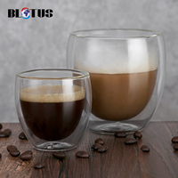 Verres isolés à double paroi en borosilicate transparent personnalisés, tasse à café à double paroi, tasse à thé, gobelet, verre à double paroi