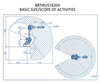 Bras robotisé industriel BRTIRUS1820A Borunte, 1850 mm, capacité de charge 20 kg, 6 axes, moteur PLC automatique, IP54, 0,05 mm, 230 kg, 1 an de garantie