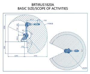 Bras robotisé industriel BRTIRUS1820A Borunte, 1850 mm, capacité de charge 20 kg, 6 axes, moteur PLC automatique, IP54, 0,05 mm, 230 kg, 1 an de garantie - Product Image 4
