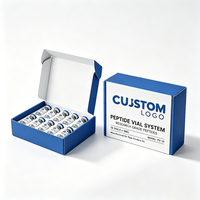 Cajas de Embalaje Personalizadas para Péptidos con Inserto, Caja de Cartón Rígido con Tapa Abatible para Botellas de Péptidos