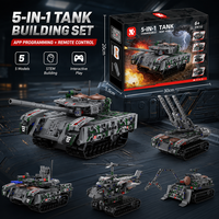 Juego de Bloques de Construcción STEM Militares, Robot de Plástico ABS Programable, Kit de Construcción Educativo