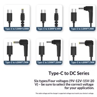 Câble d'alimentation USB C vers DC PD de 5 pieds, câble d'alimentation rapide 3,5 mm x 1,35 mm 65 W/12 V DC