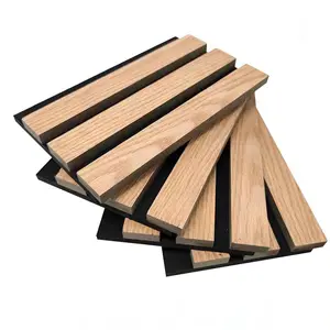 Schallschutz faser MDF Latten Akustik Holz Wand paneele/Bretter Verkleidung Holz Innen verkleidung Dekorationen für zu Hause