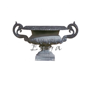 Pots de fleurs avec oreilles en <span class=keywords><strong>fonte</strong></span> décorative, Pots de fleurs en métal classique, décoration de maison/<span class=keywords><strong>jardin</strong></span>, noir classique - Product Image 2