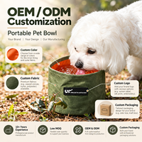 Bol à eau pliable pour animaux de compagnie, personnalisé avec logo, pour voyages, camping, promenades, extérieur, portable, OEM & ODM