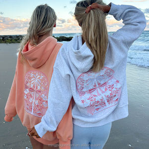 Sudadera con Capucha Bordada de Alta Calidad 100% Algodón, Estilo Urbano, Casual, para <span class=keywords><strong>Mujer</strong></span>, Talla Grande, Personalizable - Product Image 3