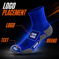 Chaussettes de sport professionnelles personnalisées avec logo, chaussettes de course athlétiques mi-mollet toutes saisons, chaussettes de sport unisexes à semelle en tissu éponge