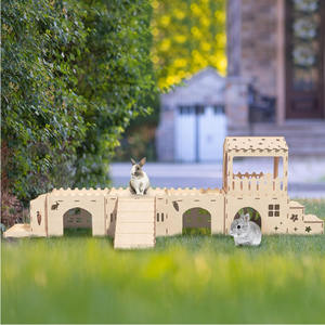 Casas para Conejos, Castillo, Escondite para Conejos, Túnel, Casas de Juego para Conejos, Escondite de Madera Extra Grande para Conejos - Product Image 6