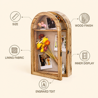 Boîte à souvenirs murale en bois rustique, boîte de présentation pour mariage, avec porte en acrylique et doublure en lin, personnalisable OEM, vente en gros, boîte à souvenirs en bois