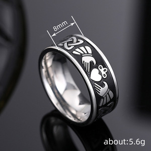 Anello in acciaio inossidabile unisex, stile punk, con corona a forma di cuore, gioiello di tendenza, accessorio alla moda, idea regalo - Product Image 4