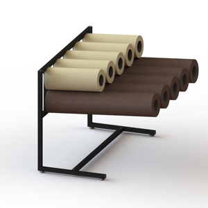 Under Table Metal Display Vinyl Roll Display Rack Short Against The Wall Vinyl Storage Racks