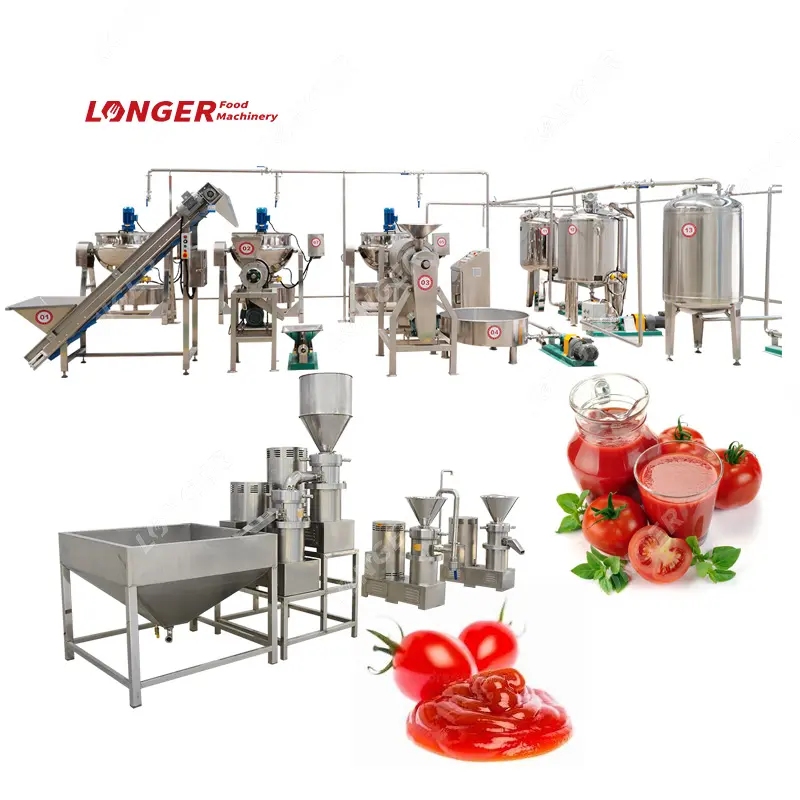 Petite chaîne de production complète commerciale de purée de tomate et de machine de traitement de ketchup