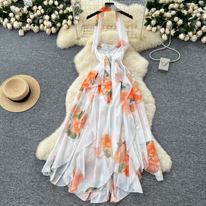 2025 estate Y2K con tunica asimmetrica <span class=keywords><strong>abito</strong></span> <span class=keywords><strong>Midi</strong></span> Casual per le donne impero <span class=keywords><strong>abito</strong></span> di pizzo arruffato - Product Image 4