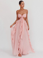 Robes longues chics pour femmes d'été, sexy, épaules dénudées, robe de soirée, dos plissé, sexy Y2K, décontractée, élégante, robes pour femmes
