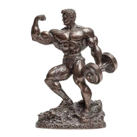 Statue de musculation en résine peinte à la main, trophée de compétition de fitness, décoration de bureau, ornement, cadeau, vente en gros