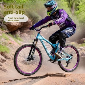 Bicicleta de Montaña con Suspensión Trasera, Doble Amortiguación, Frenos de Disco, Cuadro de Acero de Alto Carbono, para Hombres y Niños, 12 Velocidades, para Caminos Forestales - Product Image 4