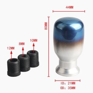 Aluminum Alloy Car Gear <b>Knob</b> 80mm Universal Manual <b>Shift</b> Lever Rustproof 21mm Id 35mm Od With Adapter Rings - Product Image 1