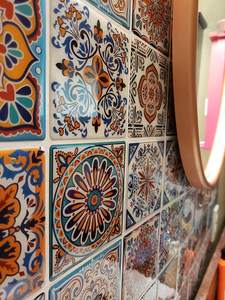 Pegatinas de <span class=keywords><strong>Azulejos</strong></span> Autoadhesivas para Pared, <span class=keywords><strong>Azulejos</strong></span> Mexicanos Rosas Vintage para Cocina, <span class=keywords><strong>Azulejos</strong></span> Adhesivos para Pared - Product Image 5