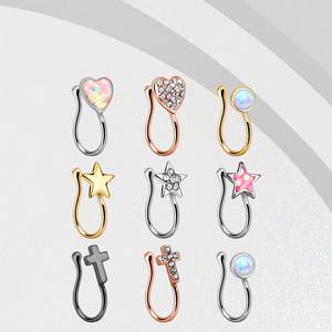 Fake <strong>Jewelry</strong> Nose Ring Stainless Steel Clip on Nose Stud Nose Cuff Non Piercing <strong>Fashion</strong> <strong>Body</strong> <strong>Jewelry</strong> - Product Image 3