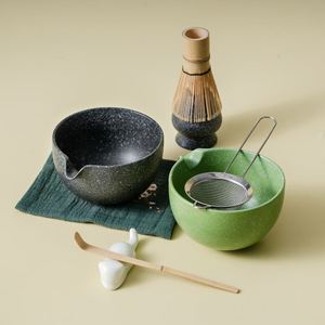 Juego de Tazas de Matcha de Cerámica con Batidor de Bambú, Utensilios para la Ceremonia del Té de Gres Verde, Diseño Wabi Sabi, Resistente al Calor - Product Image 2
