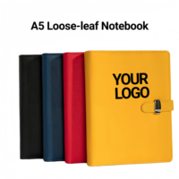 Carnet à anneaux A5 avec fermeture à boucle, journal à feuilles mobiles rechargeable pour le bureau, l'école et la prise de notes