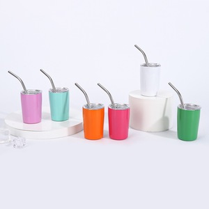Gobelets isothermes en acier inoxydable personnalisés de 3 oz, mini gobelets à sublimation, verres à boire, gobelets isothermes avec couvercle et paille - Product Image 1