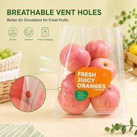 BOPP transparante plastic platte zak met gravureprint, hitteverzegeling en ademende gaten voor voedselverpakkingen van fruit
