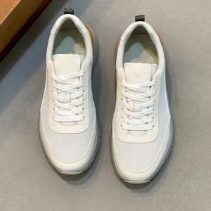 Baskets blanches de sport décontractées à lacets, avec semelle intermédiaire en cuir véritable, respirantes, confortables et luxueuses - Product Image 3