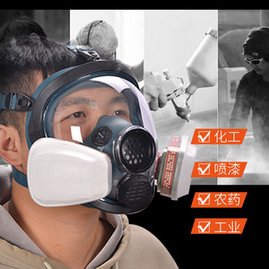 Respirador de cara completa Pinjie de silicona reutilizable con filtro de vapor orgánico, máscara de protección química para pintura industrial en aerosol - Product Image 1