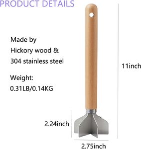304 Stainless Steel Meat Chopper <b>BBQ</b> Hamburger Masher Heavy Duty Food Chopping <b>Tool</b> for Grill Kitchen Cooking - Product Image 4