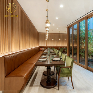 Divano Moderno in Legno e Velluto per Sala da Tè, Tavolo e Sedie per Caffè e Ristorante, Arredamento per Uso Commerciale - Product Image 3