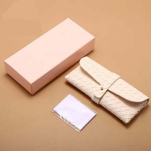 Étui à lunettes de soleil en PU personnalisé avec logo, rose, avec boîte, ensemble d'emballage pour lunettes de soleil, vente en gros - Product Image 1