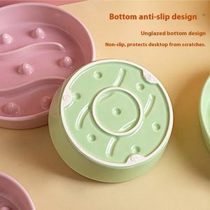 New <b>Ceramic</b> Colorful Pet Slow Feeder Bowl Anti-Choking Raised Design Non-Slip Feeding Dish for Cats <b>Dogs</b> - Product Image 3