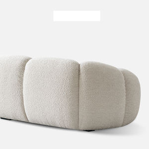Juego de sofá Seccional de tela de estilo crema Retro francés en línea de diseñador <span class=keywords><strong>Boom</strong></span> para apartamento pequeño, sala de estar, relleno de esponja - Product Image 4