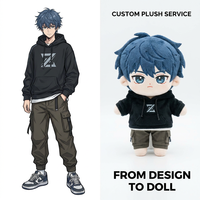 Poupée en peluche humanoïde personnalisée professionnelle, faible MOQ, jouet en peluche d'inspiration anime, du design 2D à la réalité 3D, OEM ODM, poupée en coton