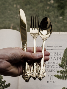 304 набор столовых приборов из нержавеющей стали с тиснением - Product Image 5