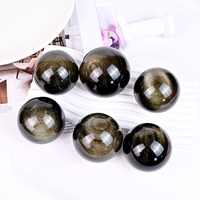 Vente en gros de pierres de guérison naturelles boule d'obsidienne dorée pierre de Reiki artisanat pour la méditation