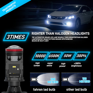 JINXIN Y7D lente de luz dual H4 lejos y cerca de un coche de alto brillo coche LED faros ojo de pez luces de coche - Product Image 2