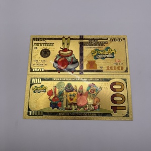 Phim Hoạt Hình Miếng Bọt Biển Bé 24K Mạ Vàng Tiền Giấy Chúng Tôi 100 Đô La Phim Hoạt Hình Tiền Giấy Phim Hoạt Hình Đồ Chơi Cho Trẻ Em Món Quà Sinh Nhật Trang Trí Nội Thất - Product Image 5