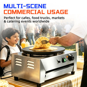 <span class=keywords><strong>Crêpière</strong></span> électrique <span class=keywords><strong>professionnelle</strong></span> CUCINA 400 mm en acier inoxydable <span class=keywords><strong>à</strong></span> tête unique pour petit-déjeuner, restaurant, café, cuisine commerciale - Product Image 1