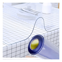 Rouleau de nappe en PVC sur mesure OEM, 16 pièces, motif floral, crocheté, en vinyle transparent, avec support en tissu, pour mariages, imperméable