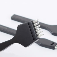 Poinçon à Cuir en Acier Inoxydable, Outil de Perforation Amovible de 3ème Génération, Kit d'Outils Manuels Professionnels pour le Travail du Cuir DIY