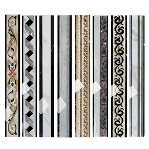 800*100mm 800*150mm vàng nhìn dòng gốm thiết kế trang trí sứ đầy đủ cơ thể đầy màu sắc đá cẩm thạch Ốp chân tường biên giới gạch vàng