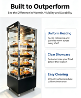 Vitrine chauffante commerciale de comptoir pour aliments chauds, gâteaux, poulet, viande, pâtisserie – Machine de présentation chauffante