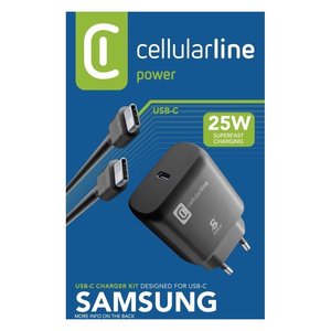 Caricabatterie USB <b>Type</b>-<b>C</b> SUPER FAST <b>CHARGER</b> KIT 25W Power Delivery Black ACHSMKITC2CPD25WK - Product Image 2