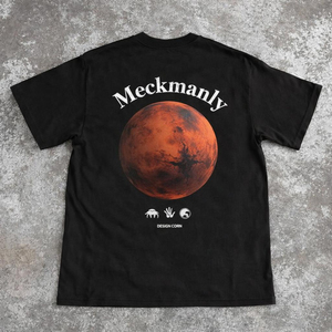 Camiseta Blanca de Manga Corta para Hombre Meckmanly, Cuello Redondo, Diseño de Telaraña Estampada, Corte Regular, Estilo Casual - Product Image 2